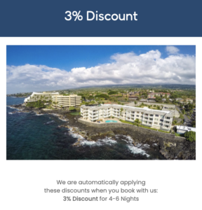 Kona Hawaii vacation rental specials